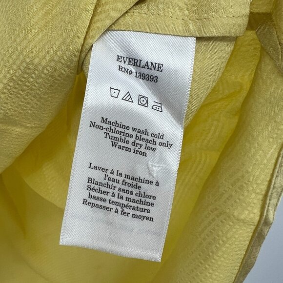 NWT Everlane The Hammered Satin Popover Shirt in Yellow Women's Size 6 - Picture 5 of 7